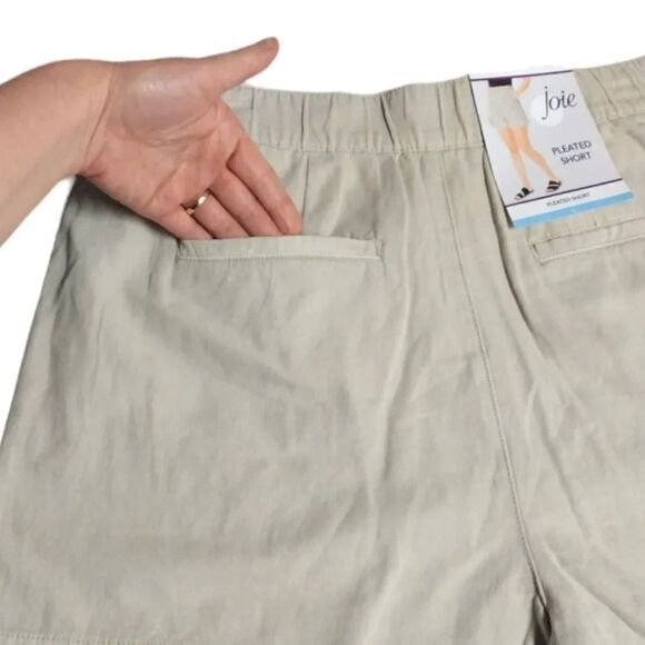 Joie Rainey Day Pleated Ultra High Rise Linen Shorts Large (12/ 14) NWT - Picture 11 of 15
